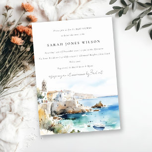 Puglia, Italien Aquarell-Landschaft Baby Shower Einladung