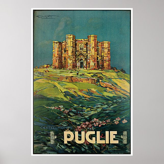 "Puglie ( Apulien ) Vintages italienisches Reisepl Poster (Vorne)