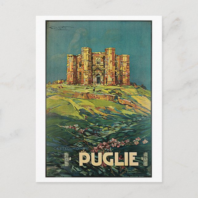"Puglie ( Apulien ) Vintages italienisches Reisepl Postkarte (Vorderseite)