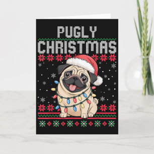 Pugly Ba Ham Pug hässlicher Weihnachtspullover Hun Karte