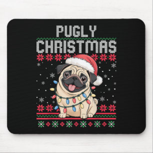 Pugly Ba Ham Pug hässlicher Weihnachtspullover Hun Mousepad