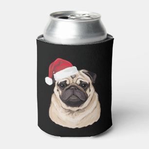 Pugmas Mops Santa Hut Frohe Weihnachten Xmas Ferie Dosenkühler