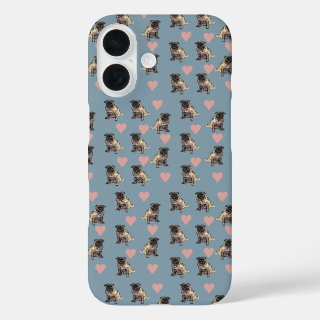 Pugs & hearts Case-Mate iPhone hülle (Rückseite)