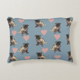 Pugs & hearts dekokissen