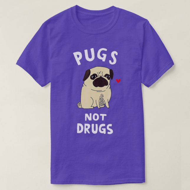 Pugs Not Drugs Funny Present For Dog Lover  Pets  T-Shirt (Design vorne)
