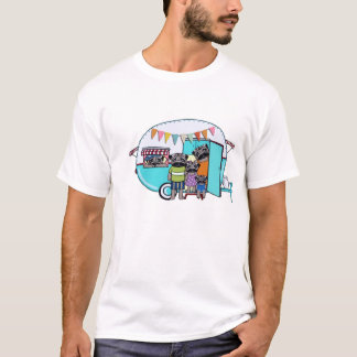 Pugs Wohnwagen im Vintage-Stil T-Shirt
