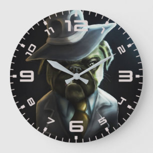 Pugster Boss Große Wanduhr