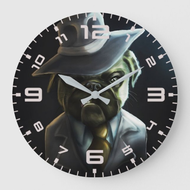 Pugster Boss Große Wanduhr (Vorderseite)