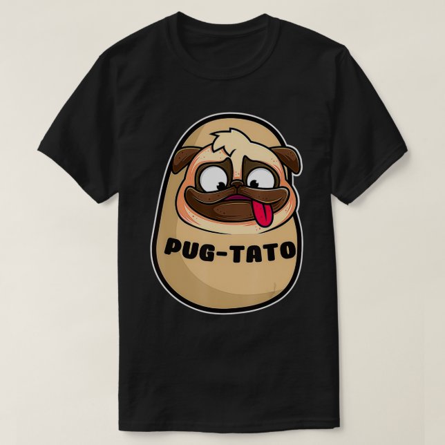 Pugtato Cute Pug Potato Dog Lover Funny Design And T-Shirt (Design vorne)
