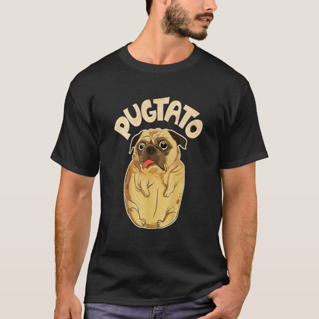 Pugtato Mops Potato Dog Kostüm Meme T-Shirt (Vorderseite)