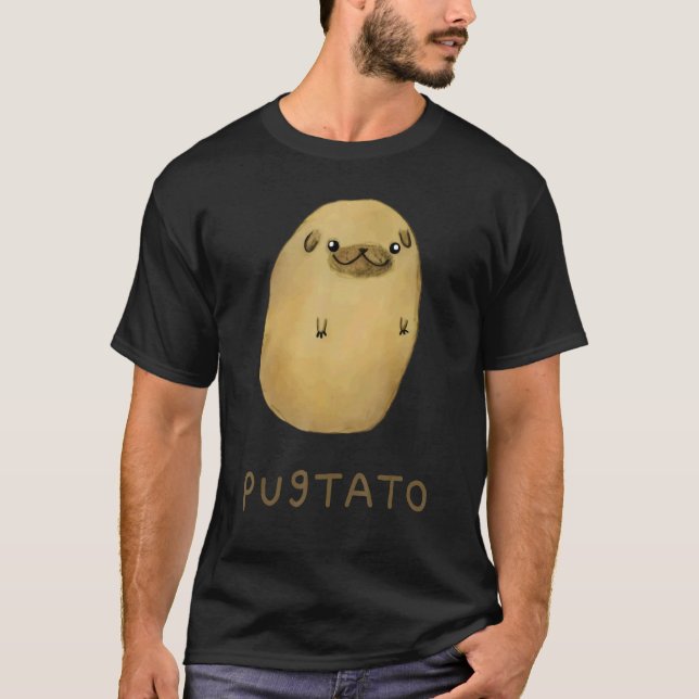 Pugtato Potato Hunde T-Shirt (Vorderseite)