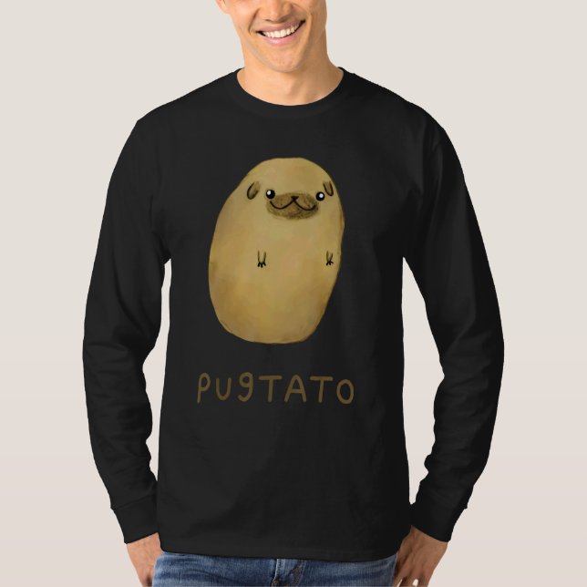 Pugtato Potato Hunde T-Shirt (Vorderseite)