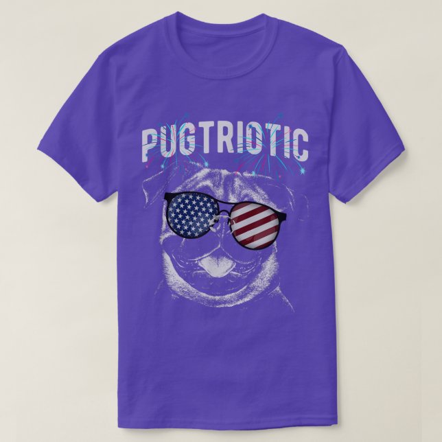 Pugtriotic Patriotic Mops U T-Shirt (Design vorne)