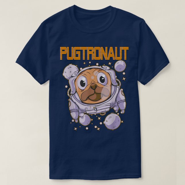 Pugtronaut Mops Astronaut T-Shirt (Design vorne)