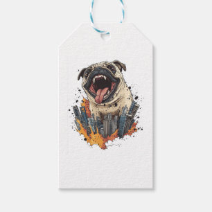 Pugzilla Attacks � Witziger Monster Hund Geschenkanhänger
