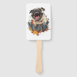Pugzilla greift an � Lustiger Monsterhund Fächer