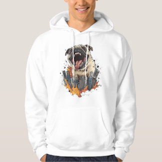 Pugzilla greift an � Lustiger Monsterhund Hoodie