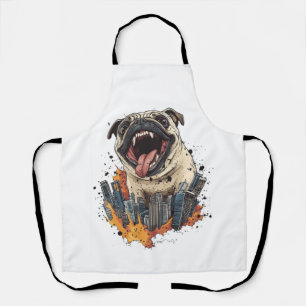 Pugzilla greift an � Lustiger Monsterhund Schürze