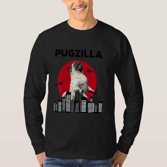 Pugzilla Mops Mama Mops Vater Mops Mops Tier T-Shirt (Vorderseite)