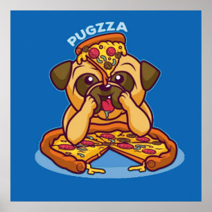 Pugzza, Mops Pizza Poster
