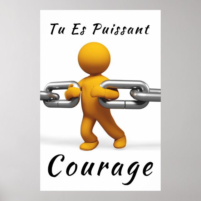 "Puissant" Affiche Motivation-Poster-Positif Poster (Vorne)