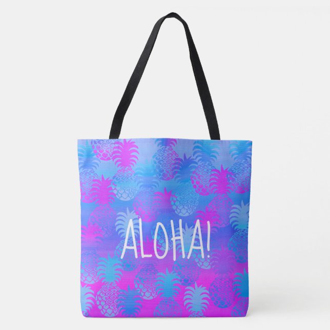 Pukana Hawaiian Aloha Pineaple Peri Beach Bag (Vorderseite)