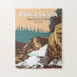 Pukaskwa Nationalpark Kanada Reisen Kunst Vintag Puzzle<br><div class="desc">Pukaskwa Nationalpark Vektorgrafik Design. Der Park ist bekannt für seine Ausblicke auf den Superior-See und die borealen Wälder.</div>