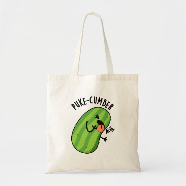 Puke cumber Funny Cucumber Pun Tragetasche (Vorne)