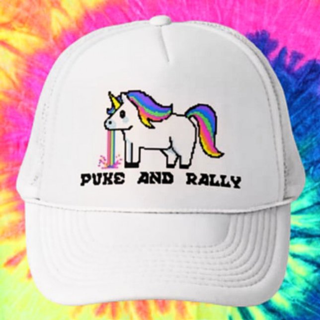 Puke & Kundgebung Rainbow Unicorn Trucker Hat | Pi Truckerkappe (Von Creator hochgeladen)