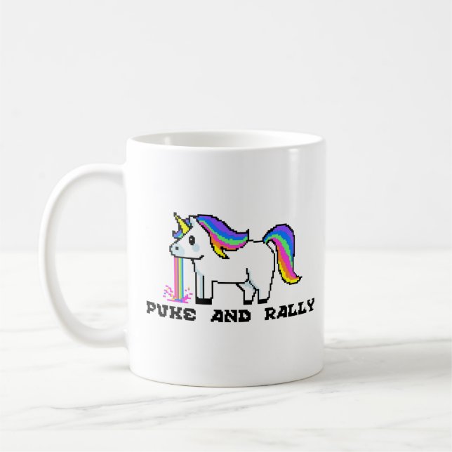 Puke & Rally Rainbow Einhorn Tasse | Pixel Party (Links)
