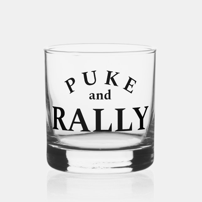 Puke und Rally Rocks Glas (Vorderseite)