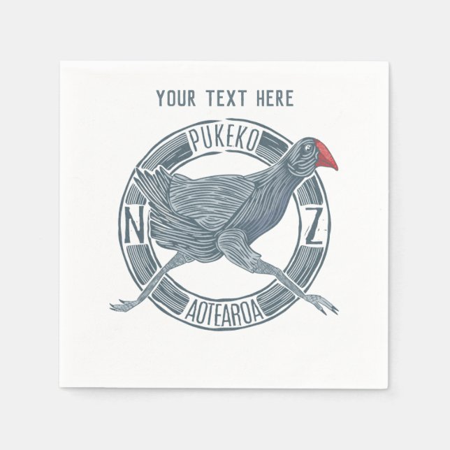Pukeko NZ-Vogel Serviette (Vorderseite)