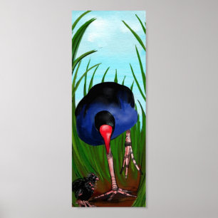 Pukeko und Chicks Poster