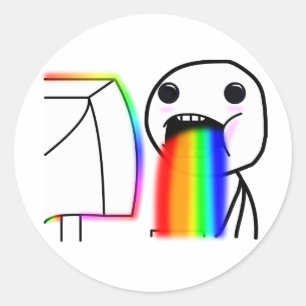 Pukes Rainbows Runder Aufkleber