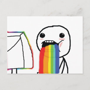 Puking Rainbows Postkarte