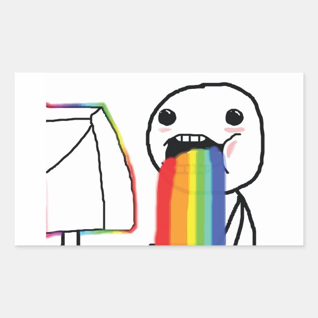 Puking Rainbows Rechteckiger Aufkleber (Vorderseite)