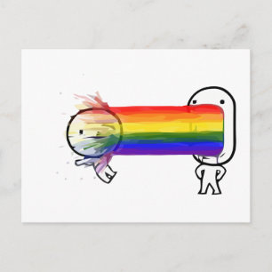 Puking Regenbogenmeme Postkarte