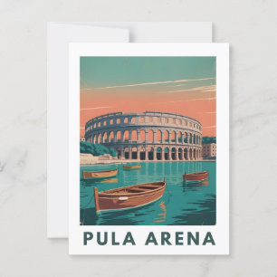 Pula Arena Vintage Poster - Römisches Amphitheater Postkarte