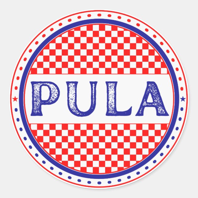 Pula City Pride Emblem – Croatian Identity Runder Aufkleber (Vorderseite)