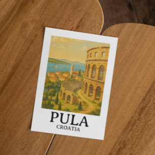 Pula Croatia Reisen Kunst - Küstenstadt Postkarte