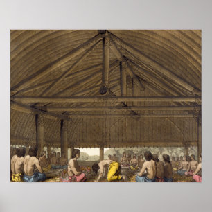 Pulaho, König der Friendly-Inseln, trinkt Kava Poster