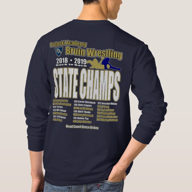 Pulaski Academy Bruin Wrestling Championship T-Shirt (Rückseite)