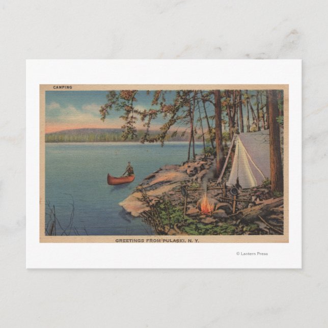 Pulaski, New View of Canoe, Camping, Zelt, See Postkarte (Vorderseite)