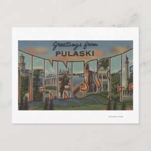 Pulaski, Tennessee - Große Buchstabenszenen Postkarte