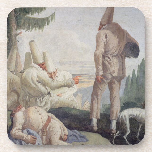 Pulcinella am Feiertag Getränkeuntersetzer (Vorderseite)