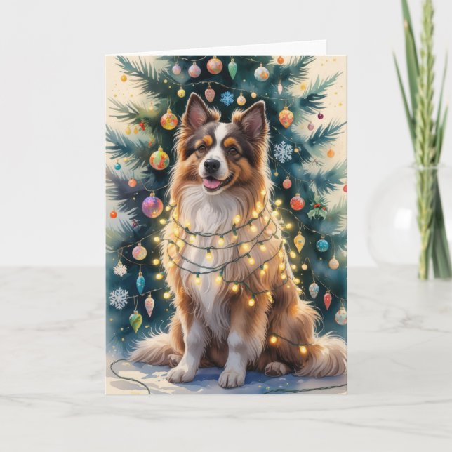 Puli Dog Weihnachtsgrüßkarte Karte (Vorderseite)