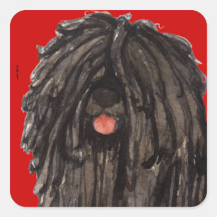 Puli Farbblock Quadratischer Aufkleber