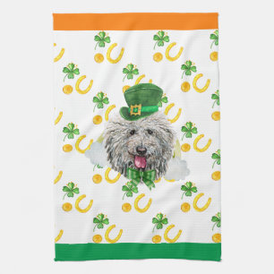 Puli Hund Ferienheim Dekoration St. Patrick's Day Geschirrtuch
