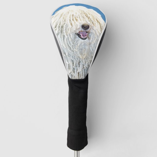 Puli-Malerei - Niedliche Original Hunde-Kunst Golf Headcover (Vorderseite)
