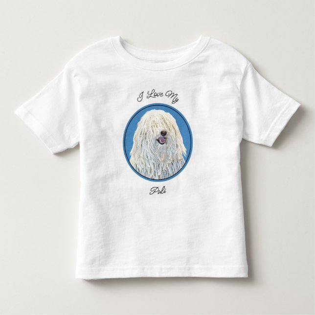 Puli-Malerei - Niedliche Original Hunde-Kunst Kleinkind T-shirt (Vorderseite)